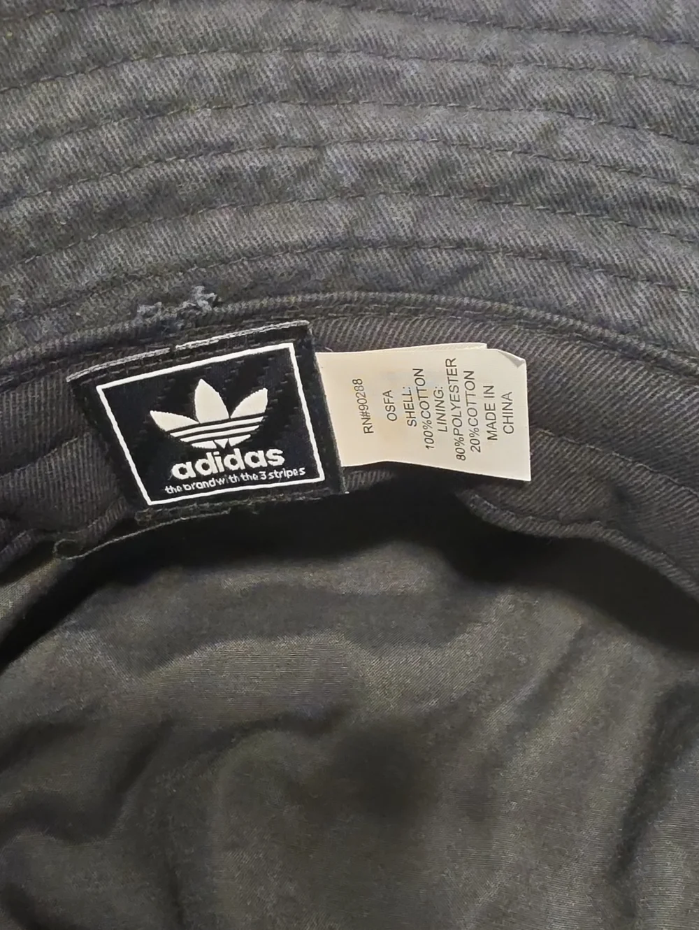 Adidas Black Bucket Hat with White Trefoil Logo